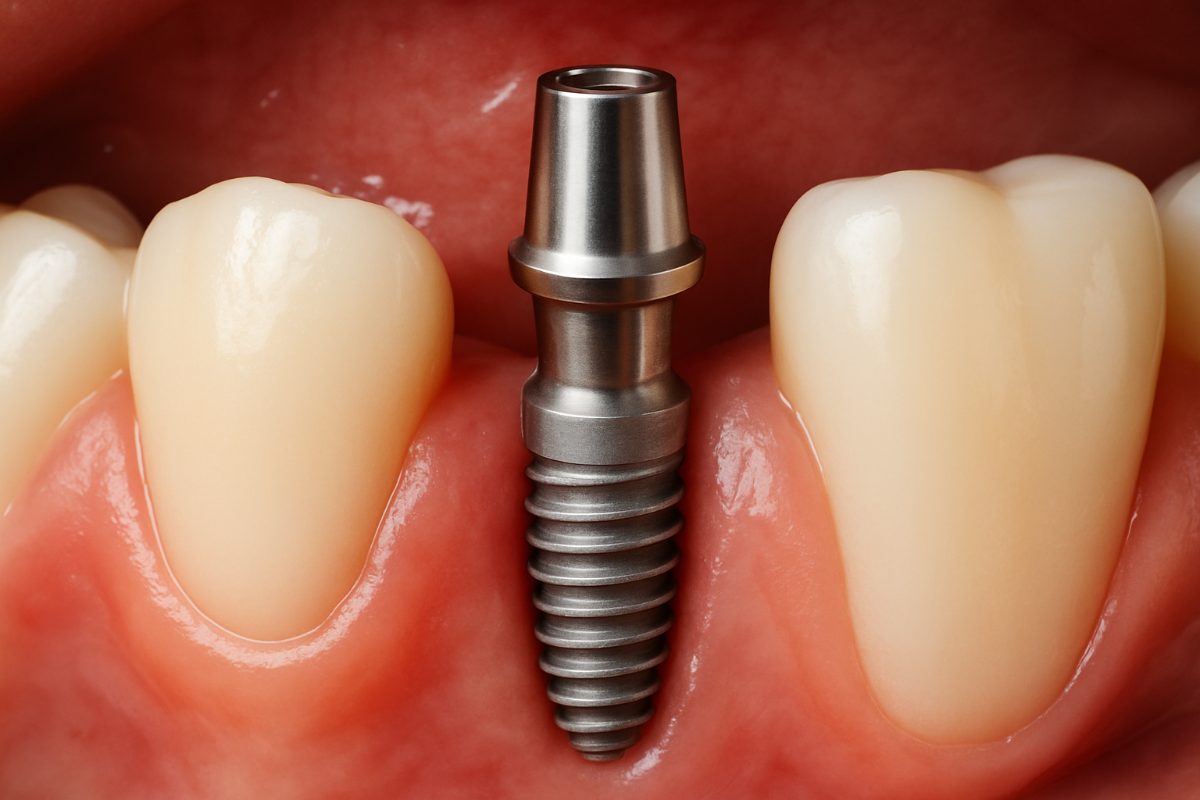 Image displaying the "different type of teeth implants" on a diagram that labels each of the following implants: single tooth implant, implant supported bridge, full arch prosthesis, and implant retained overdenture. No text on the image.